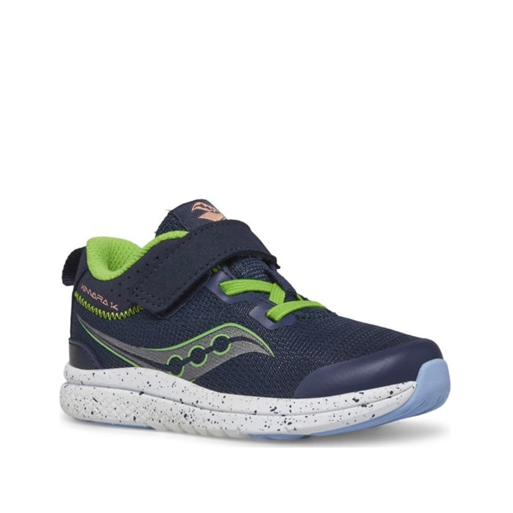 Size 5 Wide Baby Saucony Baby Walking Blue and Green Sneakers with Mesh Upper